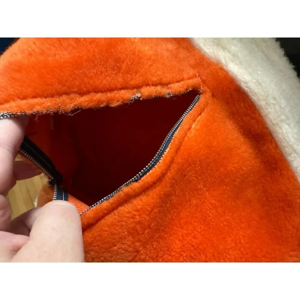 Retro Vintage Orange round stuffed appliqué‎ elephant pillow